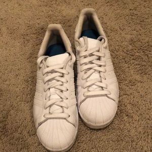 Adidas White Superstar Sneakers Size 8